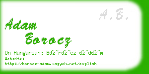 adam borocz business card